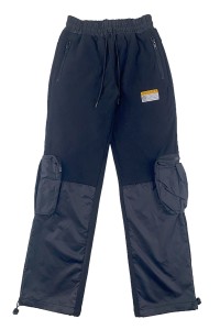 大量訂製黑色工作斜褲  個人設計多袋橡筋腰圍斜褲  腰包袋設計 斜褲中心  100%Polyester  H284